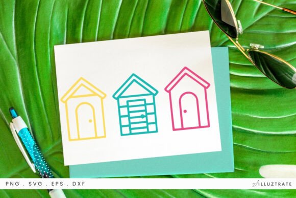 Beach Huts SVG Clipart for Crafts & Graphics