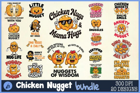 Chicken Nugget SVG Bundle: Playful Graphics for Crafts & Local Brands