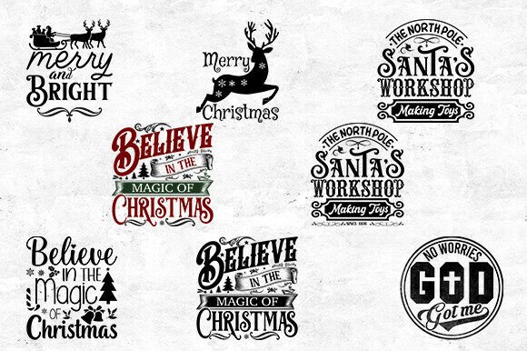 Christmas Quote Bundle – SVG PNG Graphics for Crafts
