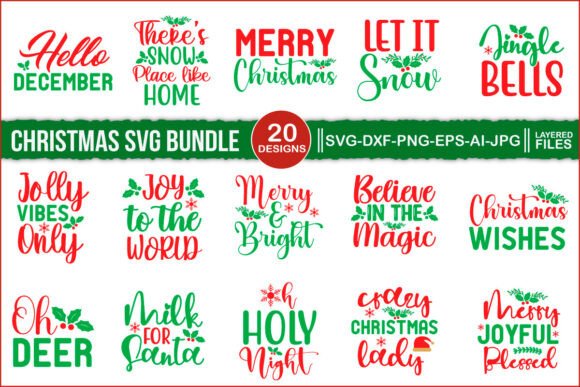 Christmas SVG Bundle, Christmas 20: Graphics for Crafts & Content