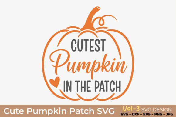 Cute Pumpkin Patch SVG Vol-3: Graphics for Crafts