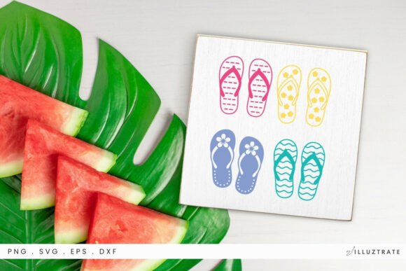 Flip Flops Duplicate SVG Clipart for Crafts & Graphics