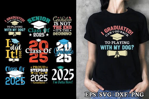 Graduation T-Shirt Design Bundle: Graphics for Crafts