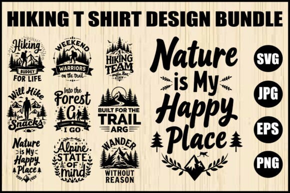 Hiking T-Shirt Quote Bundle: Graphics for Crafts & Brand Storytelling