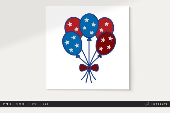 Patriotic Balloons SVG Clipart for Crafts & Graphics