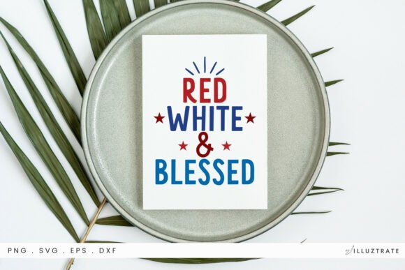 Red White Blessed SVG Clipart: Graphics for Crafts & Content