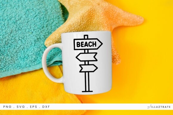 Sign Post for Beach SVG Clipart: Graphics & Crafts