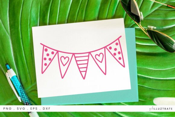 Summer Bunting SVG Clipart: Graphics for Crafts & Content